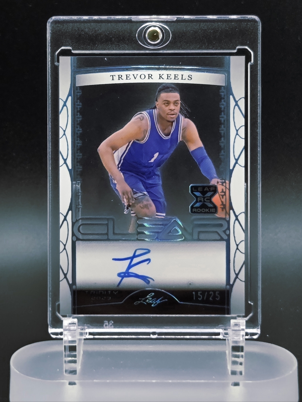 Trevor Keels Leaf Trinity 2023 Rookie Auto – Clear /25